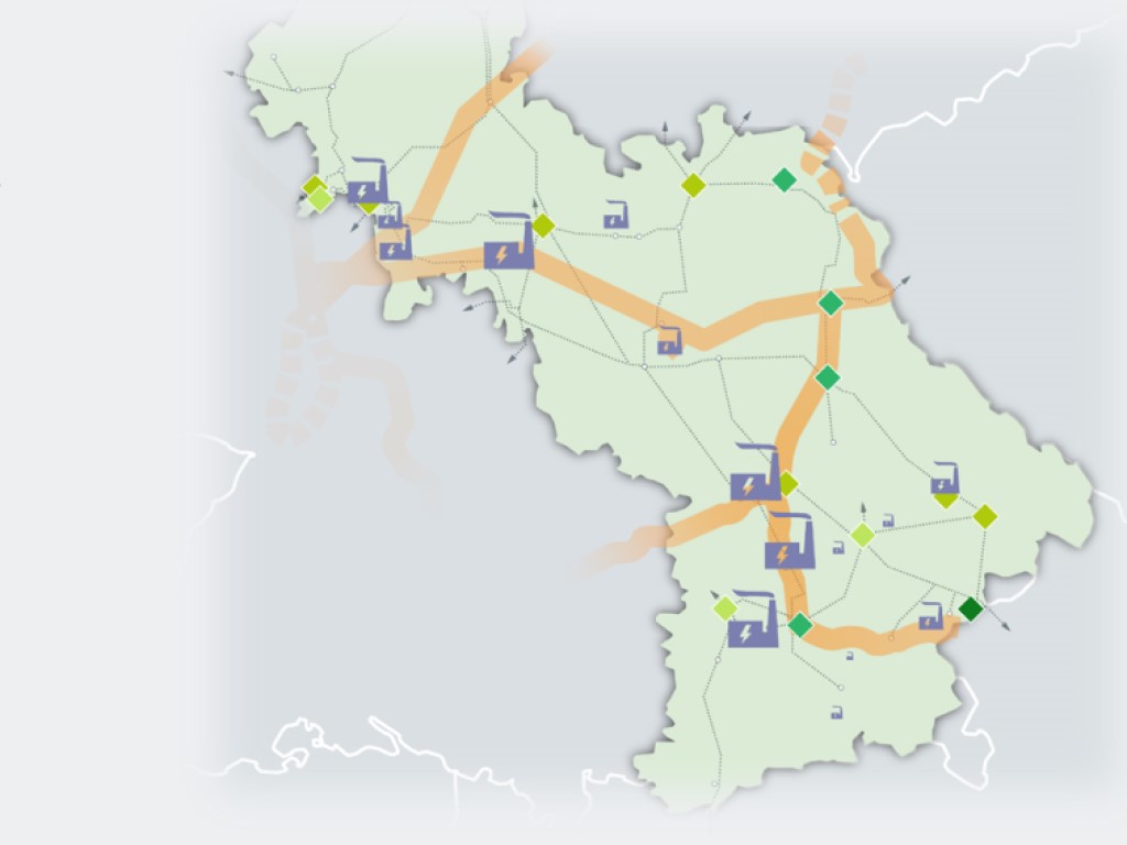Die Studie fokussiert sich auf geeignete Kraftwerksstandorte in Südhessen und Teilen Bayerns